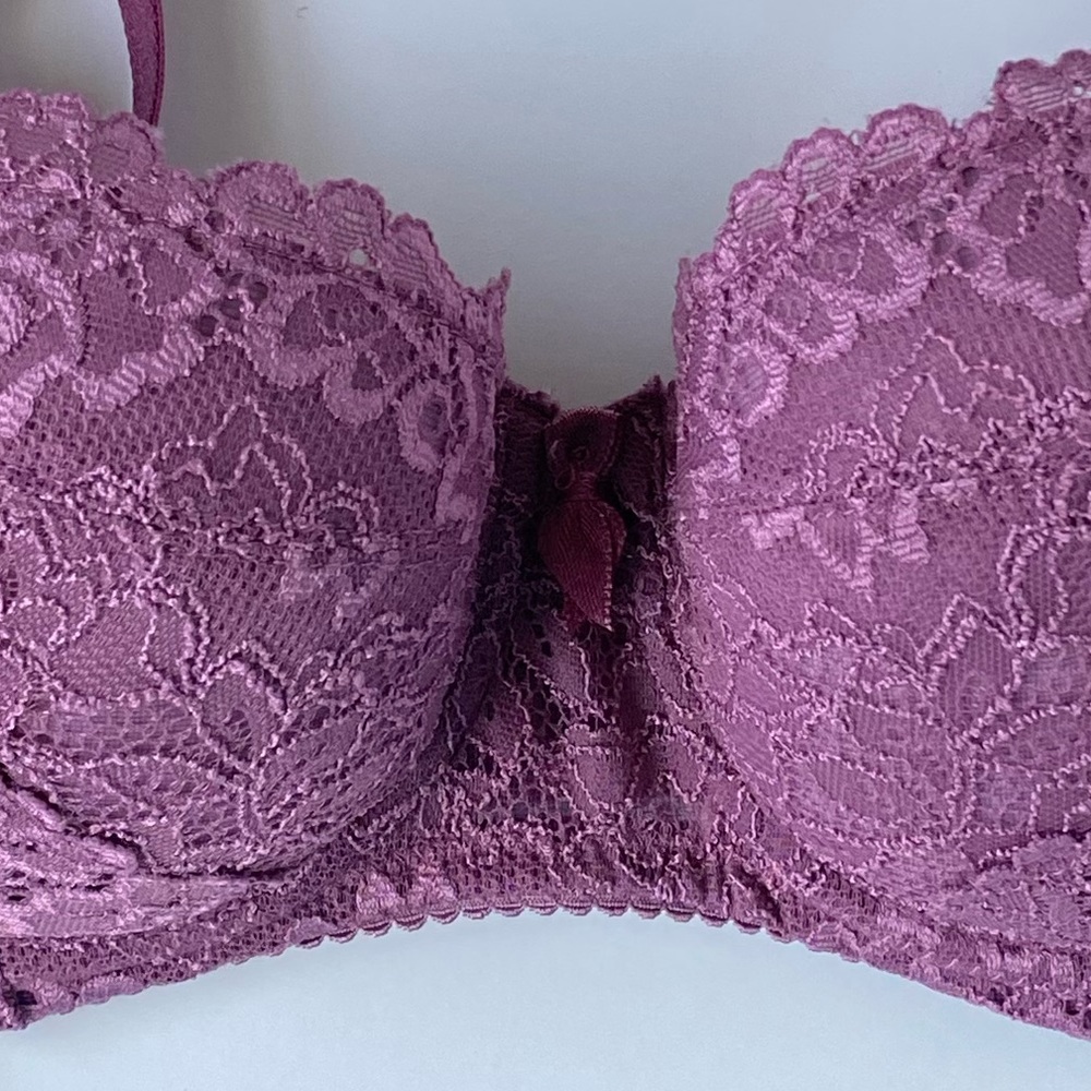 Women’s Purple Floral Lace Trims Bra - 36B - New without Tags - Picture 8 of 10